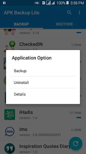 App Backup Restore Lite screenshot 2