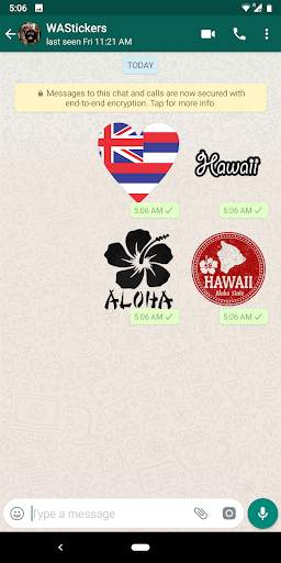 Hawaii stickers for WhatsApp WAStickerApps TexMoji screenshot 3