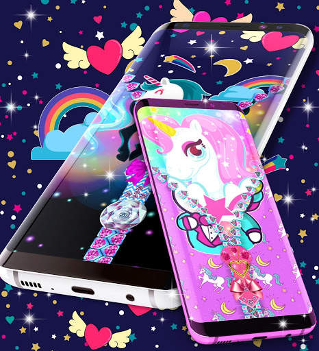 Unicorn zipper lock screen screenshot 4