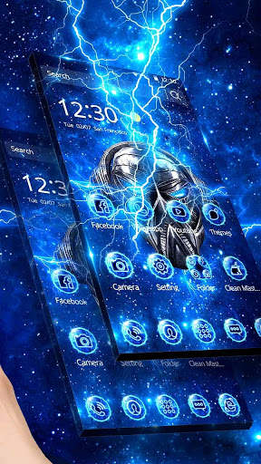 Blue Tech Skull Theme screenshot 2