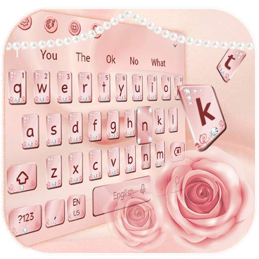 Pink Luxury Rose Keyboard 10001005