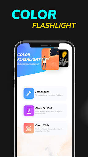 Color Flashlight : Flash On Call & sms Alert screenshot 1
