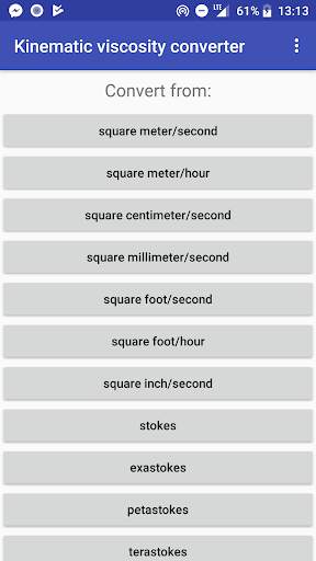 Kinematic viscosity converter screenshot 1