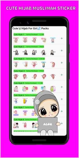 Cute Modish Hijab Muslimah Sticker For WhatsApp screenshot 1