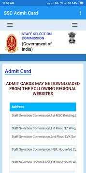 SSC Admit Card screenshot 1