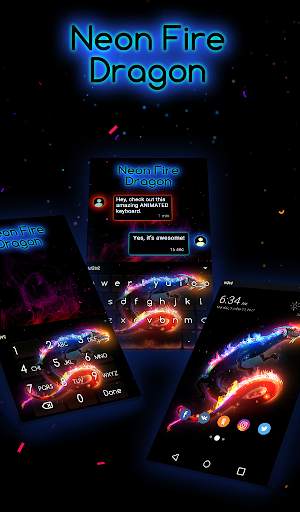 Neon Dragon Animated Keyboard   Live Wallpaper screenshot 1
