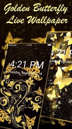 Gold Butterfly APUS Live Wallpaper screenshot 2
