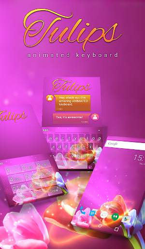 Tulips Animated Keyboard   Live Wallpaper screenshot 1