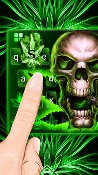 Neon Smoke Weed Skull Keyboard Theme screenshot 3