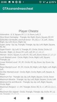 Cheat codes for GTA san andreas screenshot 3