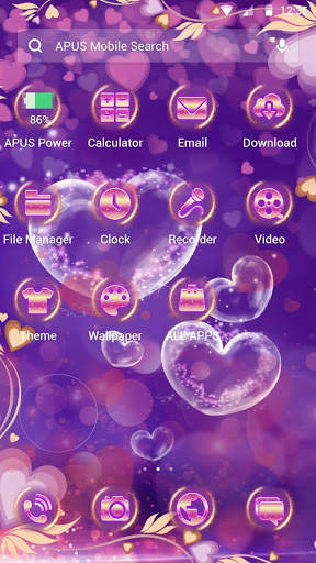 Purple Love Flower- APUS Launcher Free Theme screenshot 5