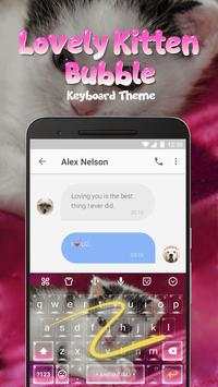 Lovely Kitten Bubble Keyboard Theme for Snapchat screenshot 4