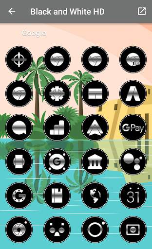 Black & White HD - Icon Pack скриншот 3
