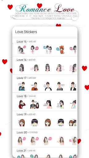 Couple Love Romance Sticker Packs : WAStickerApps screenshot 3