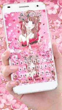 Pink Cuteness Floral Girl Keyboard screenshot 2