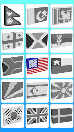Flags Voxel Color by Number 3D screenshot 1
