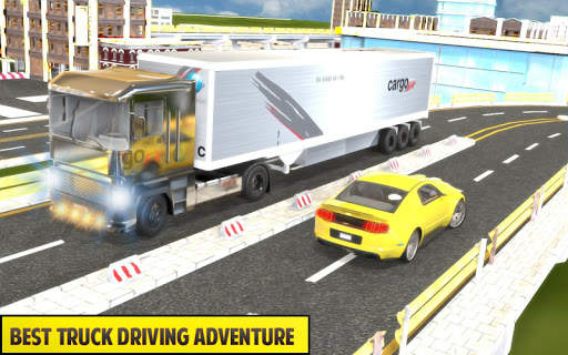 Silver Euro Truck Transporter Driving Sim 2019 screenshot 2