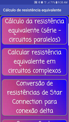 Cálculo da resistência equivalente screenshot 1