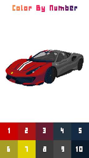 Car Color By Number: Pixel Art Car 1 تصوير الشاشة