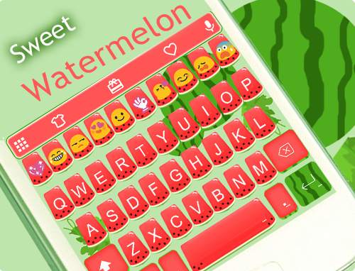 Sweet Watermelon Vitamin Emoji Keyboard Skin screenshot 5