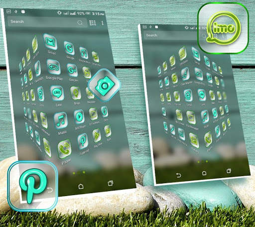 Cyan Wooden Launcher Theme screenshot 5
