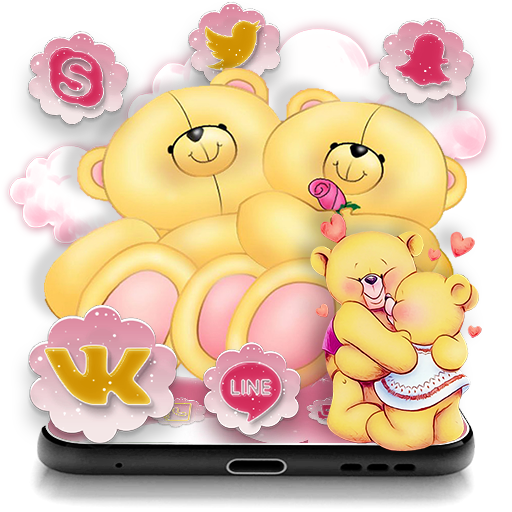 Pink Sky Cloud Teddy Bear Couple Theme icon