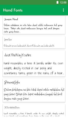 Hand Fonts for FlipFont screenshot 1