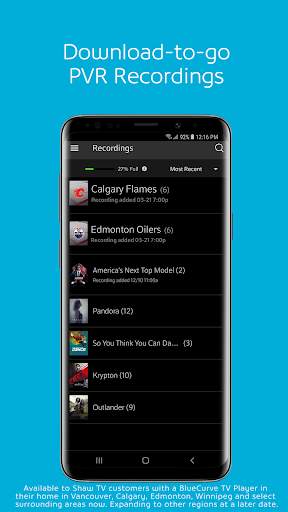 Shaw BlueCurve TV screenshot 2