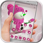 Pink Snowman Theme icon
