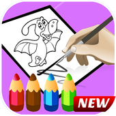 Dinosaur coloring book Educational dinosaur games icon