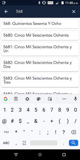 Numeros en español y ingles screenshot 2