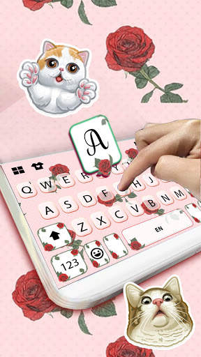 Girly Rose Keyboard Background screenshot 2