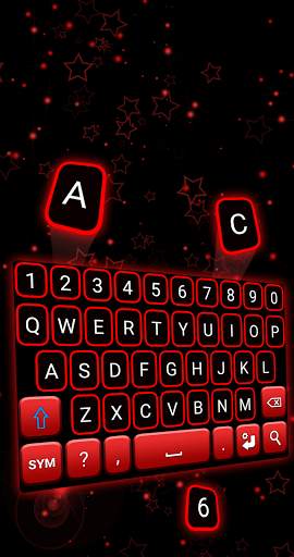 Red Neon Keyboard स्क्रीनशॉट 1
