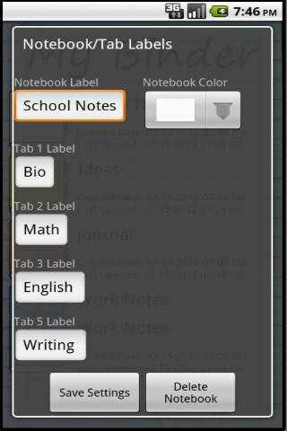 My Binder: Tabbed Notes screenshot 3