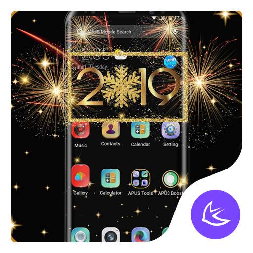 2019 Happy New Year APUS Launcher theme 83.0.1001