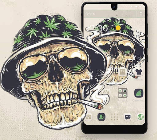 Smoking Warrior Helmet Skull Theme screenshot 2