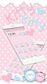 Cute Kitty Pink Cat Launcher Theme screenshot 1