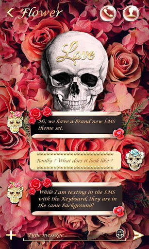 (FREE) GO SMS SKULL&ROSE THEME screenshot 3