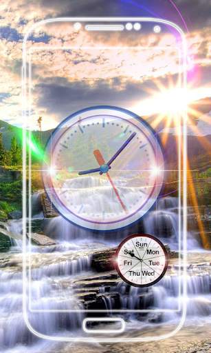 Waterfall Clock Live Wallpaper screenshot 5