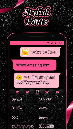 Pink Black Keyboard Theme स्क्रीनशॉट 3