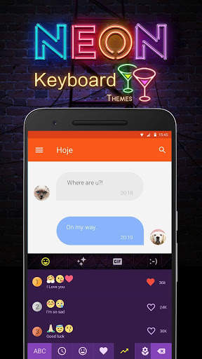Neon Emoji Keyboard Theme स्क्रीनशॉट 3