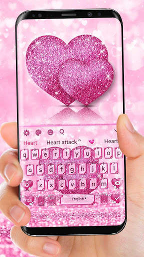 Glitter Love Heart Keyboard screenshot 1