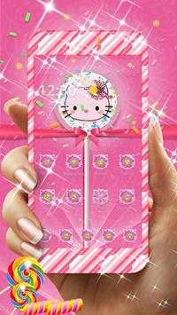 Pink Kitty Sweet Lollipop Theme screenshot 1