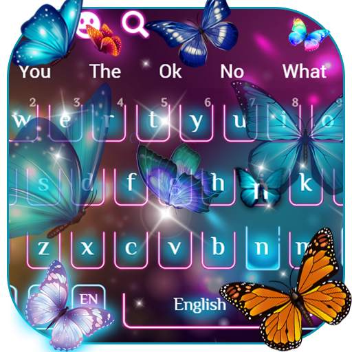 Neon Butterfly Keyboard Theme 10001001