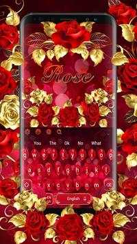 Luxury Rose Red Keyboard screenshot 1