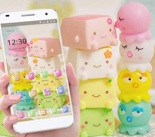 Cute Colorful Sweet Marshmallow Theme 5 تصوير الشاشة