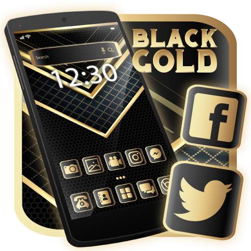 Black Gold Launcher Theme Live HD Wallpapers 1.0