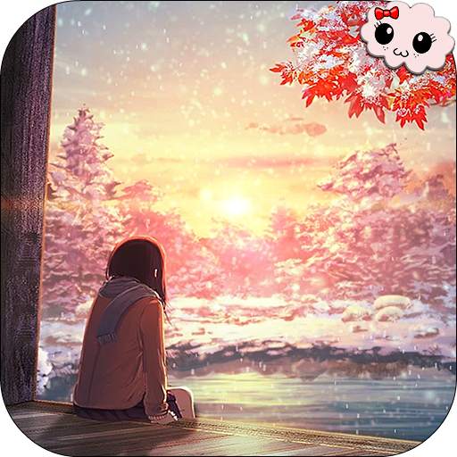 Anime Girl Winter Sunset Live Wallpaper 2.04