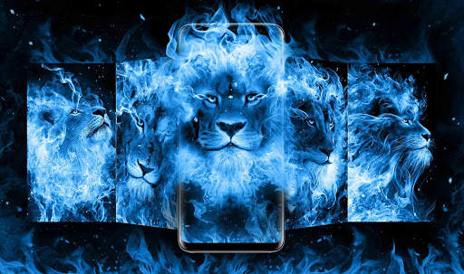 Blue Flaming Lion Live Wallpaper screenshot 4