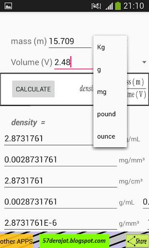 Density Calculator screenshot 4